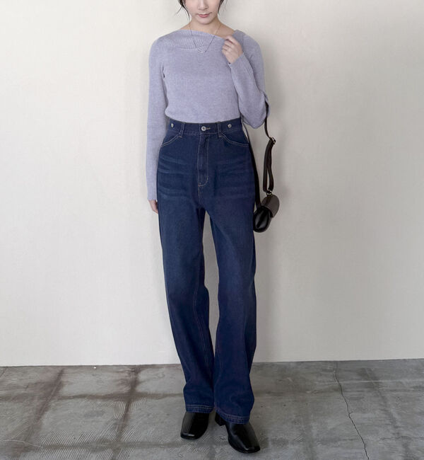 Doux archives「ニュアンスネックリブニット」|ニット・セーター|