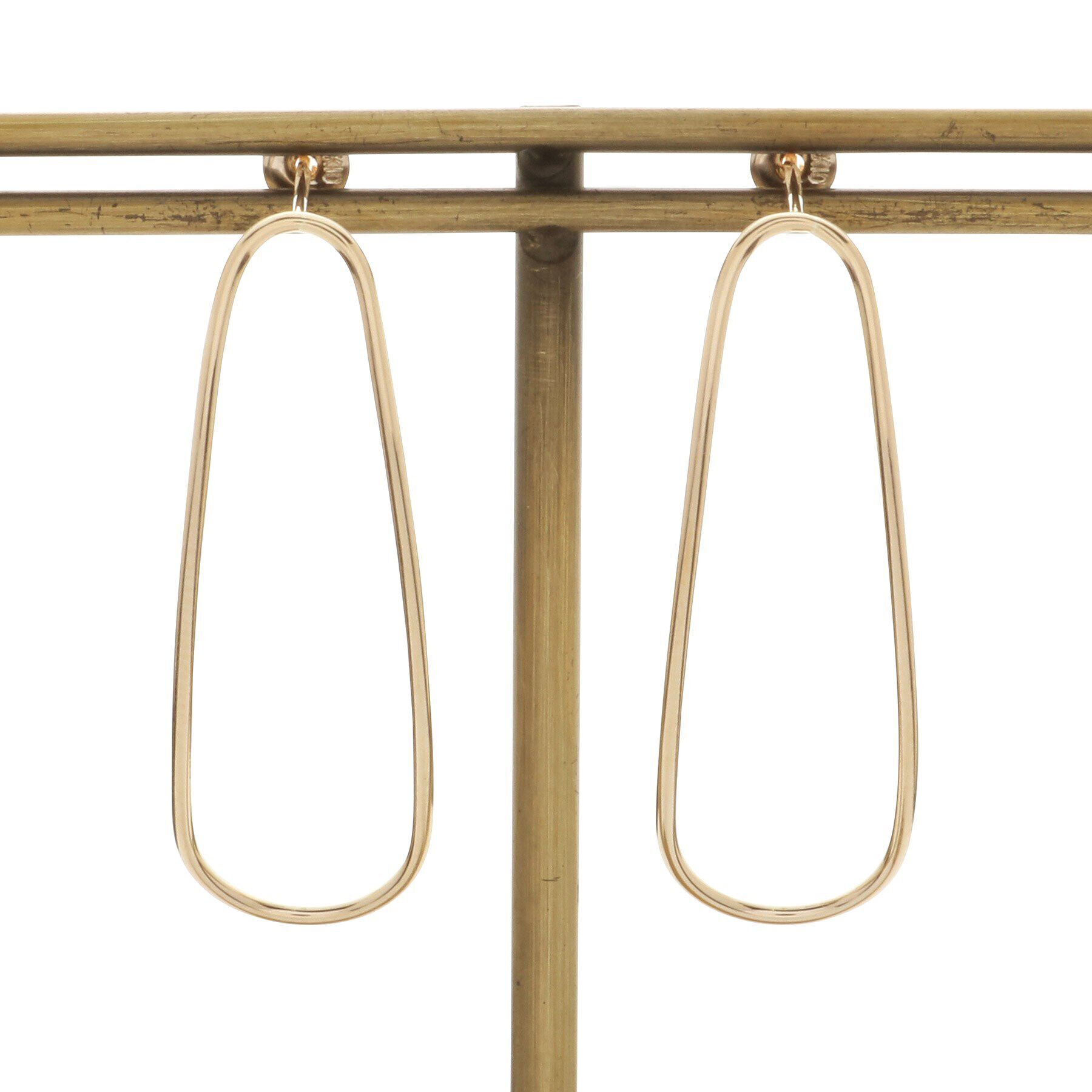 COCOSHNIK「K10ワンストローク トラペーズ スタッズピアス」|ピアス|イエローゴールド(1