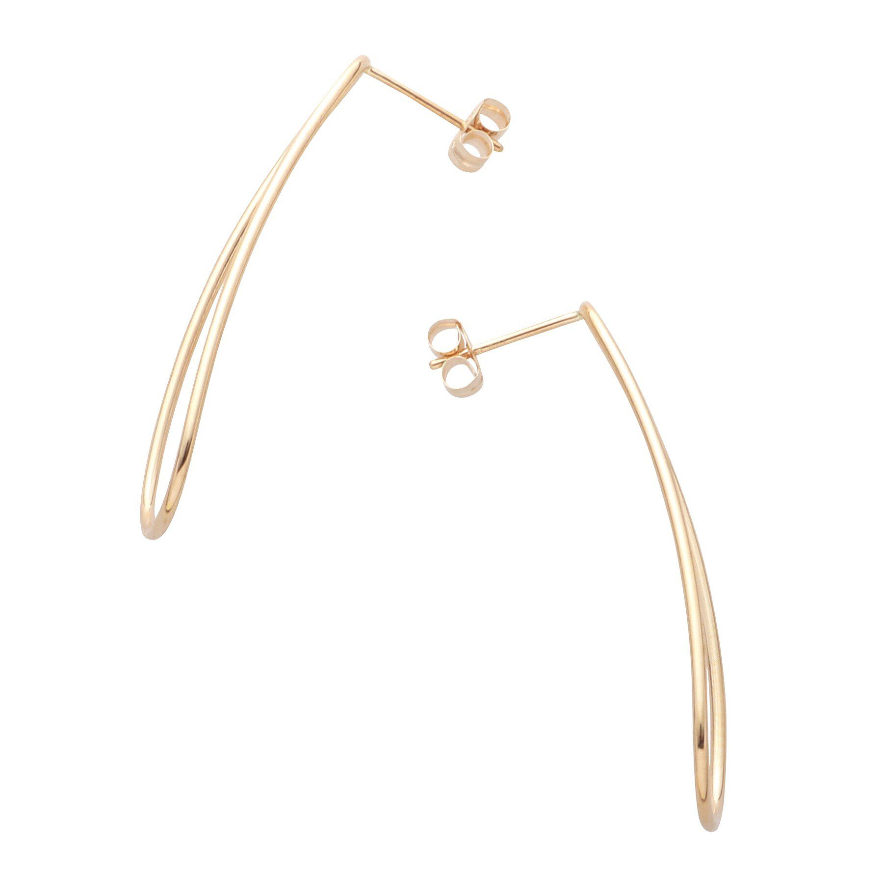 COCOSHNIK「K10ワンストローク トラペーズ スタッズピアス」|ピアス|