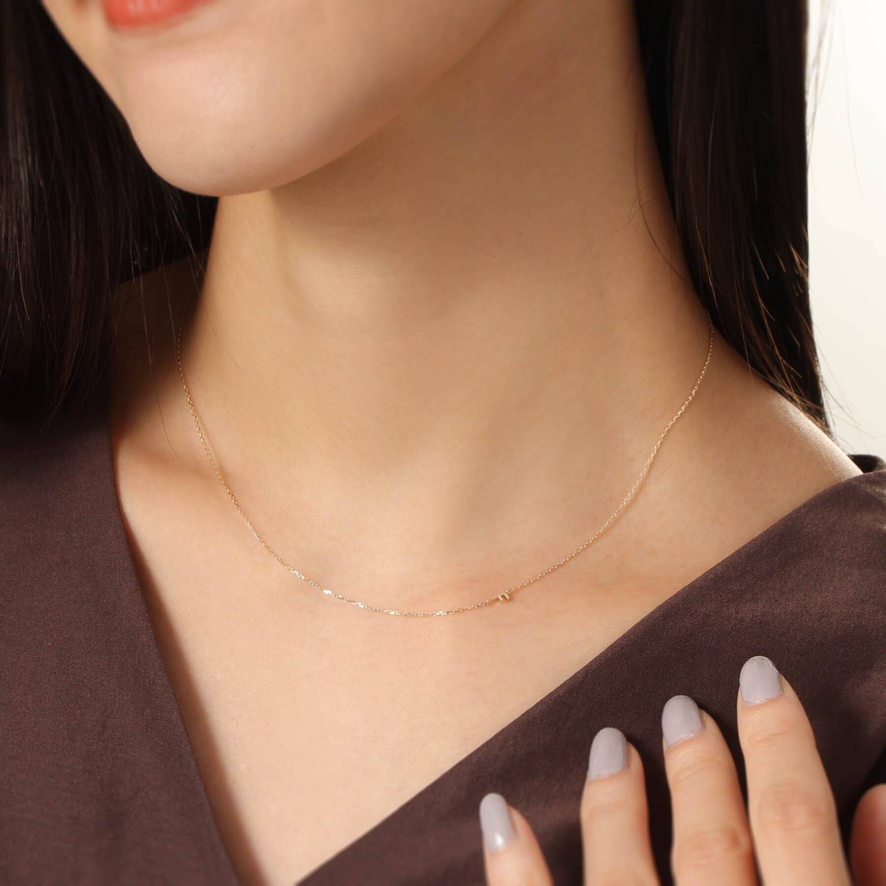 COCOSHNIK「【WEB限定】K10イニシャルＦ ネックレス」|ネックレス|