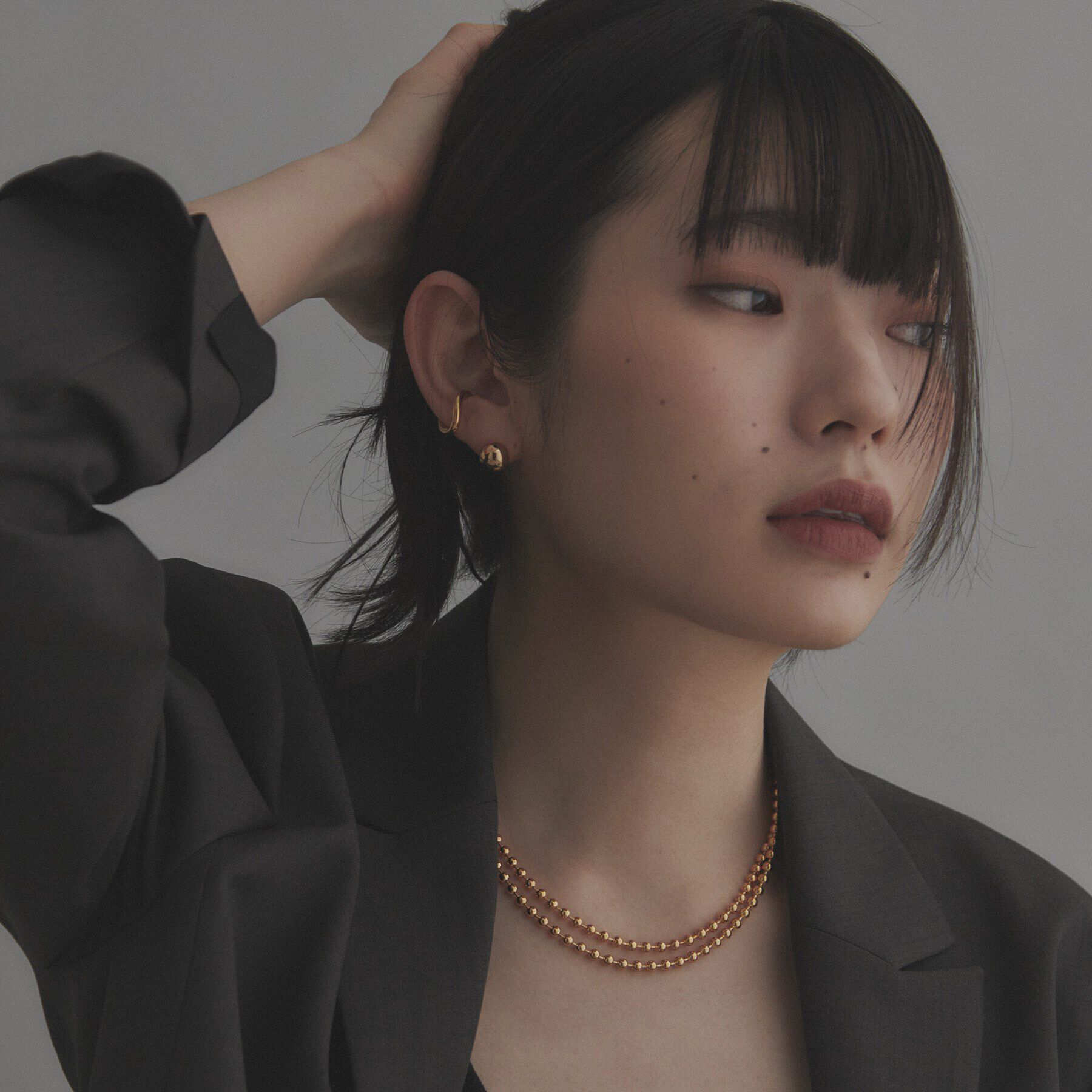 COCOSHNIK ONKITSCH「シルバー ボールチェーン ラリエット ネックレス GP」|ネックレス|