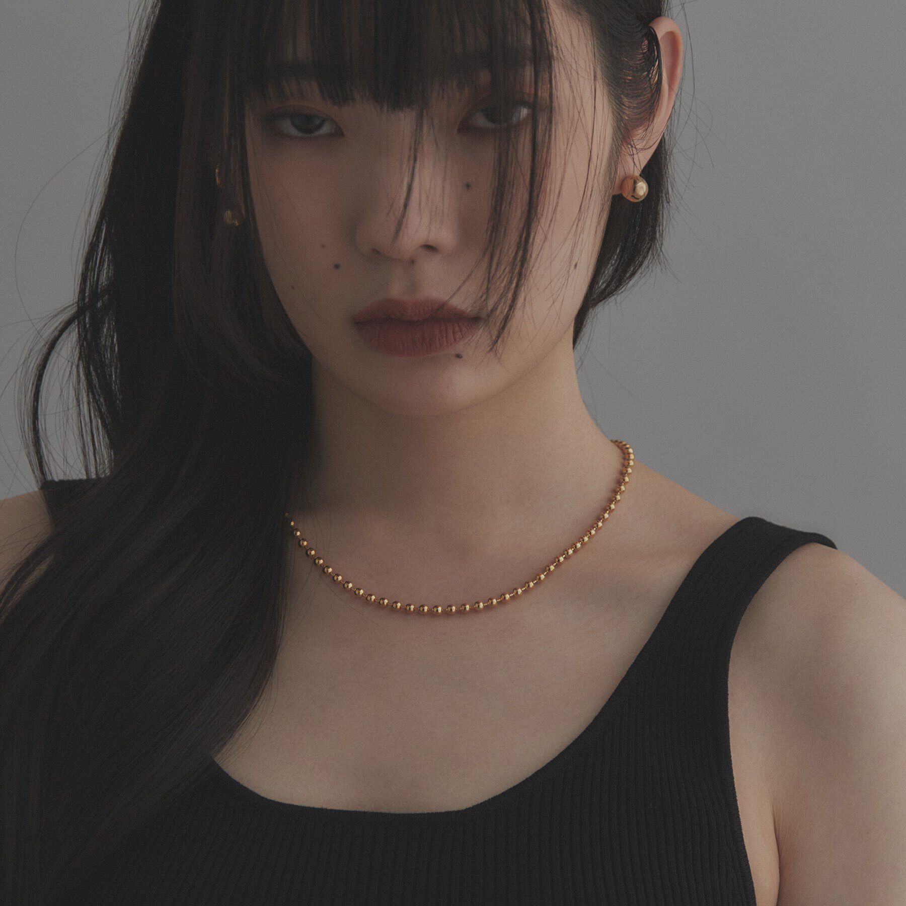 COCOSHNIK ONKITSCH「シルバー ボールチェーン ラリエット ネックレス GP」|ネックレス|