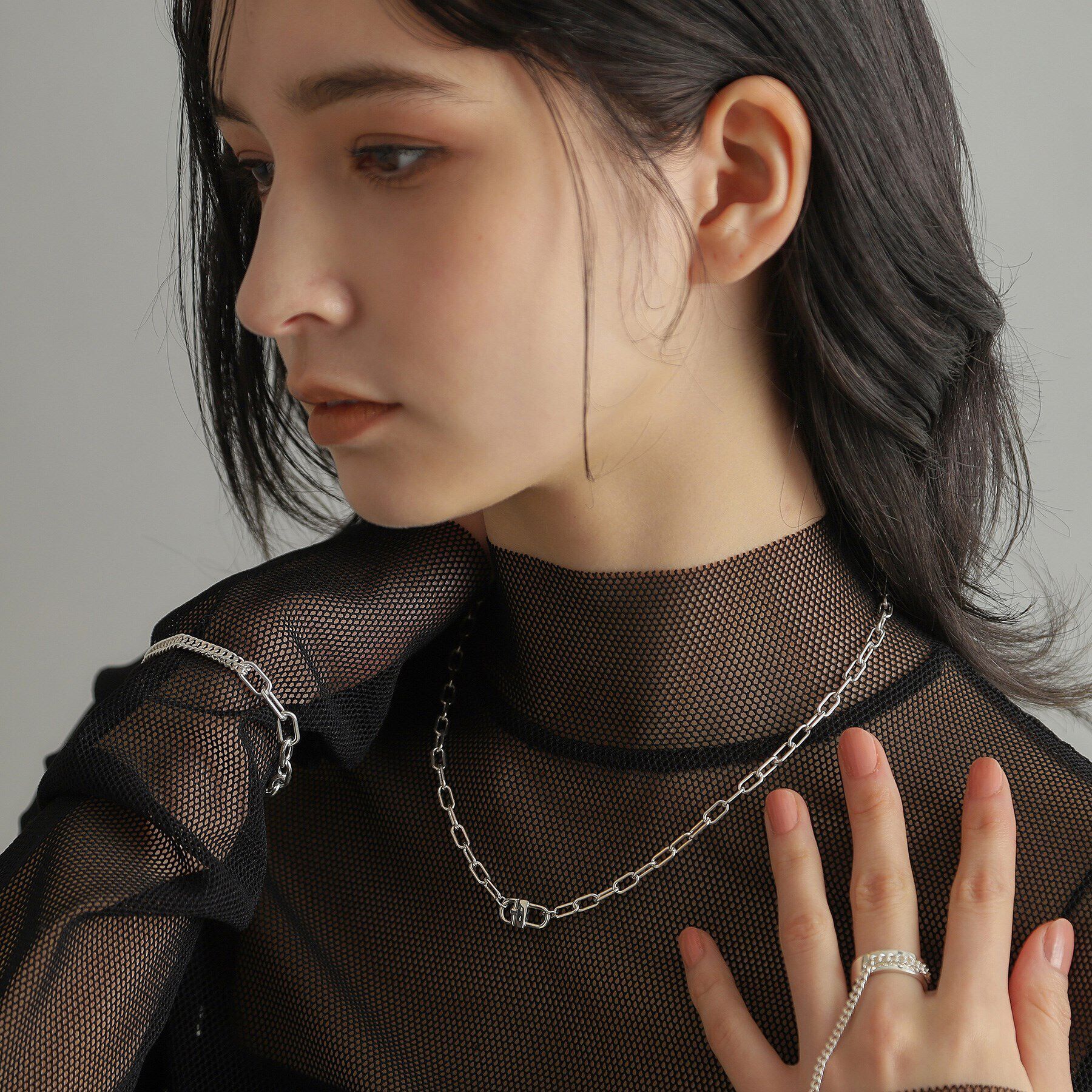 COCOSHNIK ONKITSCH「シルバー ロックモチーフネックレス」|ネックレス|