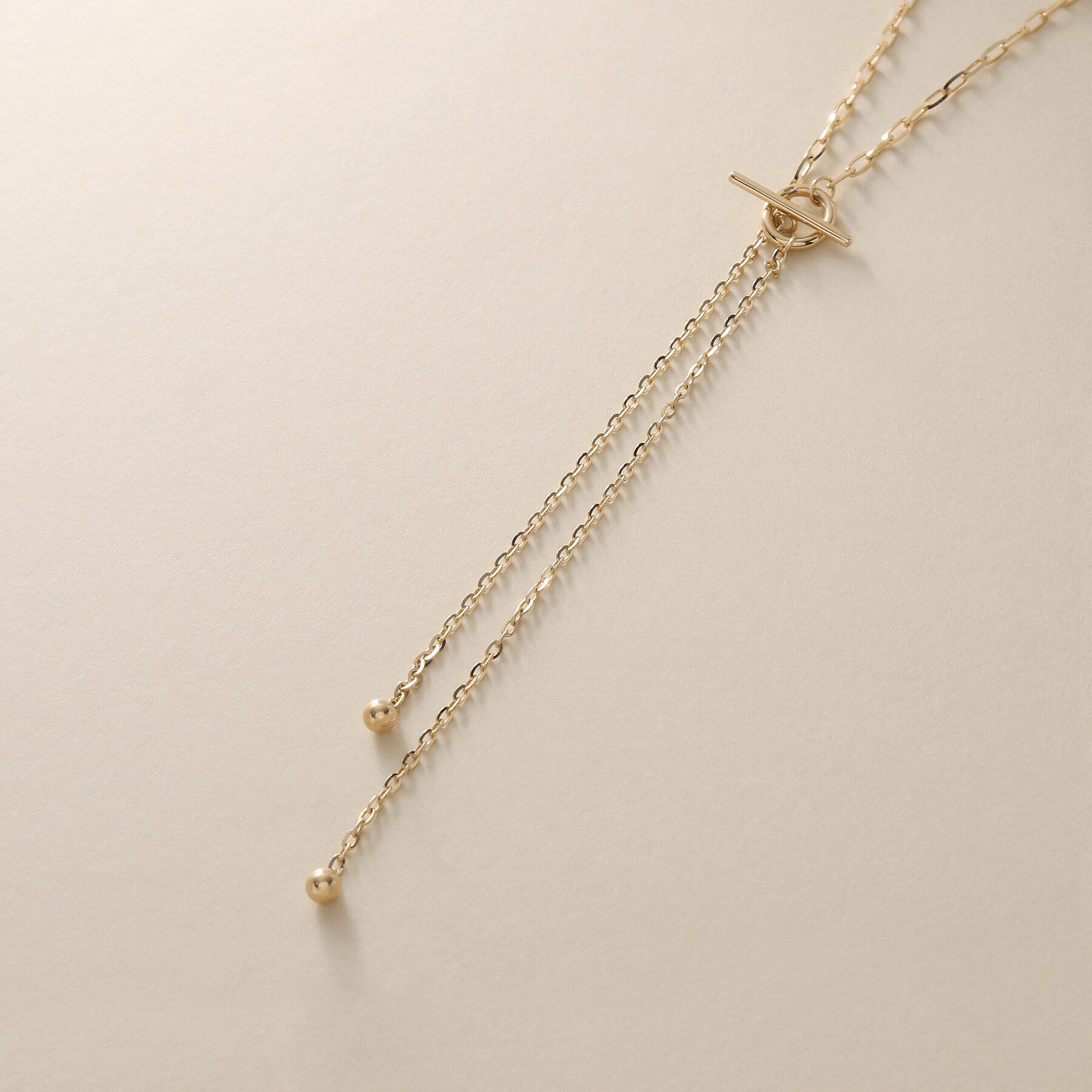 COCOSHNIK「K10アズキミックスチェーンマンテル ネックレス」|ネックレス|