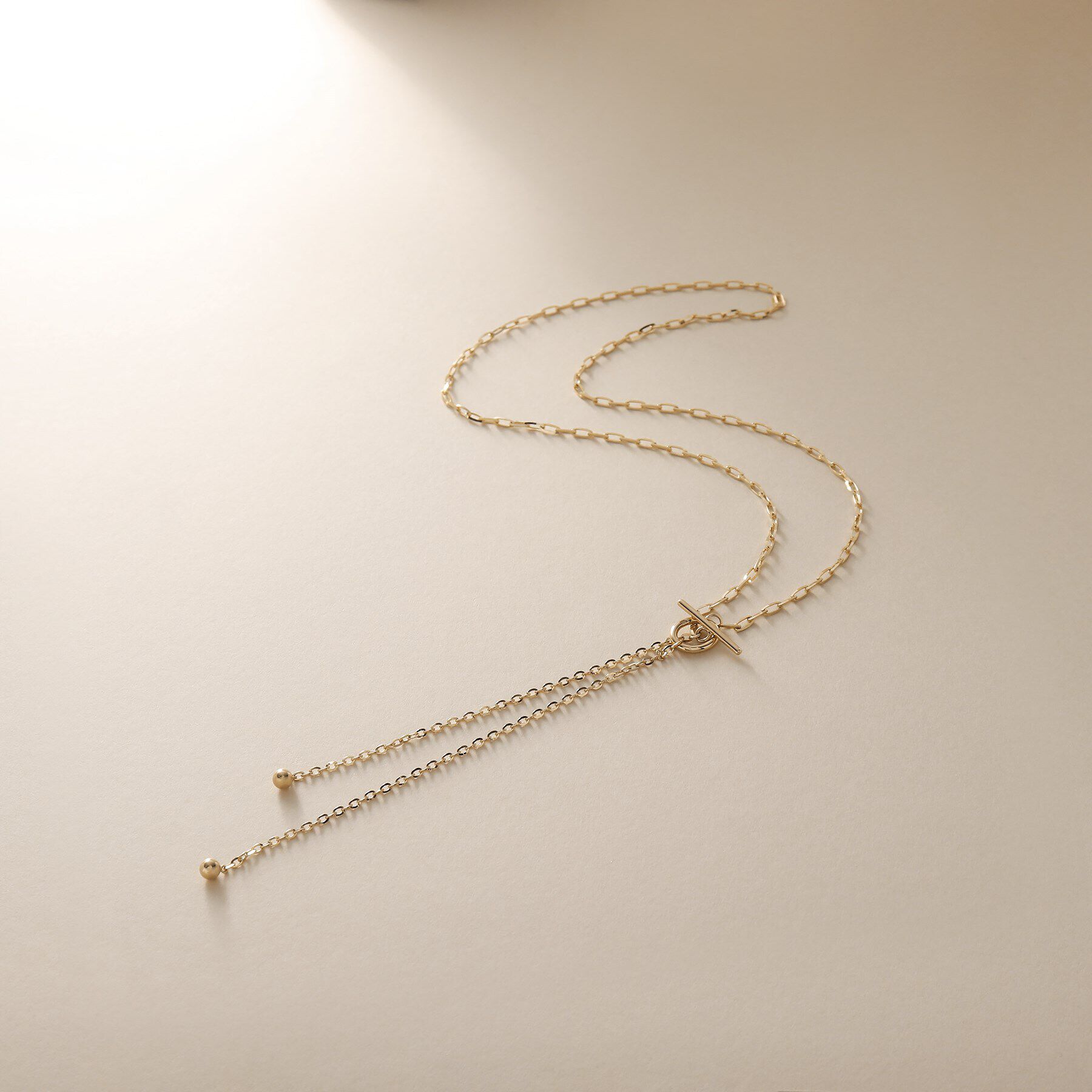 COCOSHNIK「K10アズキミックスチェーンマンテル ネックレス」|ネックレス|