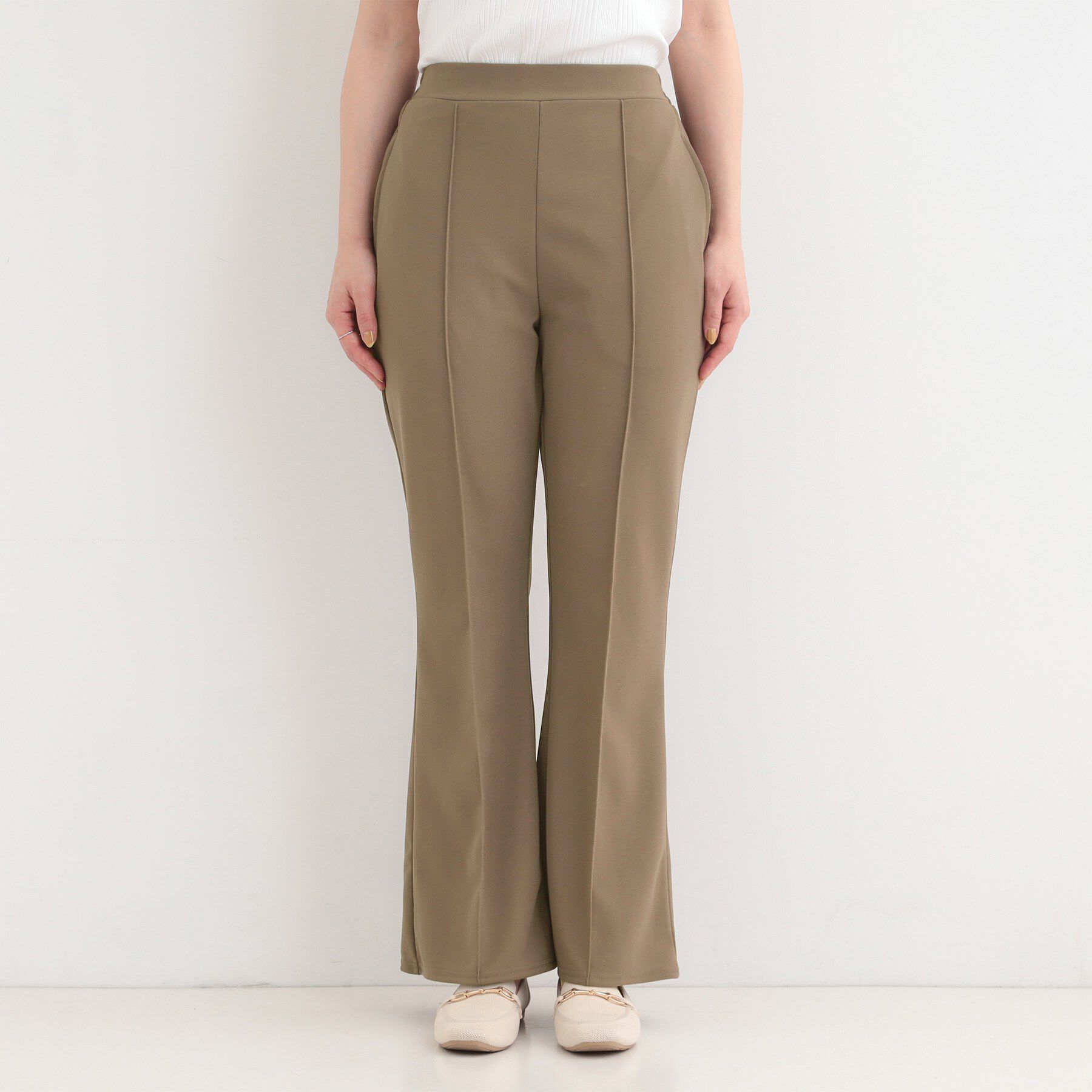 SHOO･LA･RUE「【洗濯機可】美脚見えが叶う のびのびストレッチフレアパンツ」|その他|