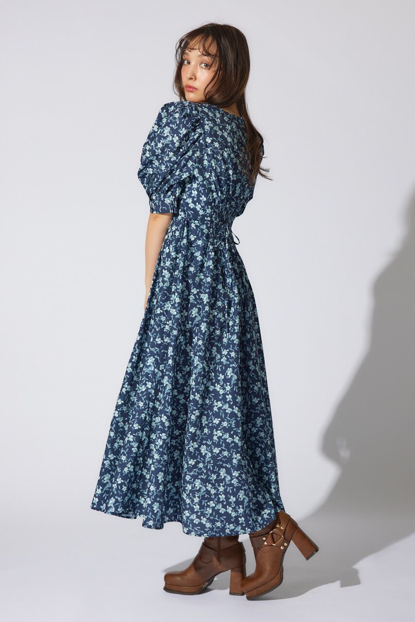 rienda「バストギャザーデザインフレアワンピース」|ワンピース|