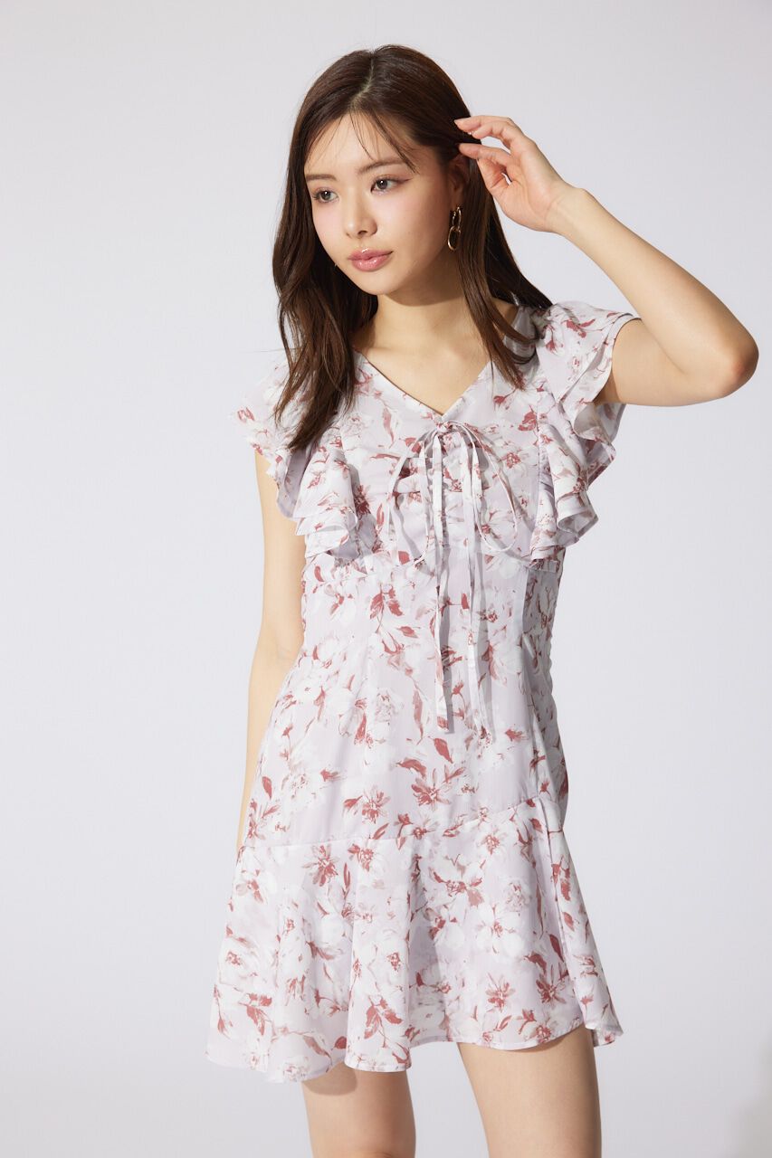 rienda「フリルフラワーミニワンピース」|ワンピース|