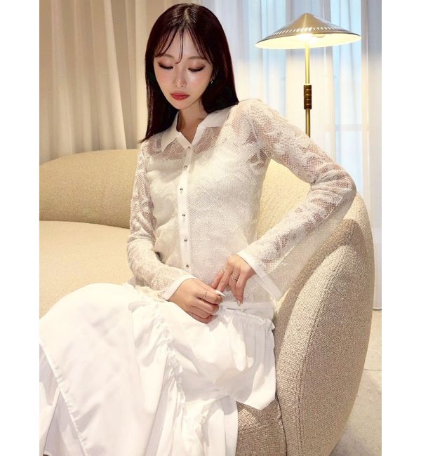 RESEXXY「シアーポロニットトップス」|ニット・セーター|