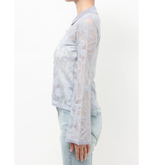 RESEXXY「シアーポロニットトップス」|ニット・セーター|