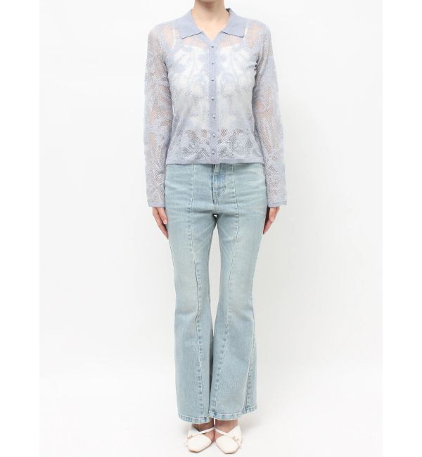 RESEXXY「シアーポロニットトップス」|ニット・セーター|