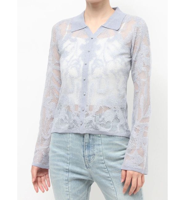 RESEXXY「シアーポロニットトップス」|ニット・セーター|