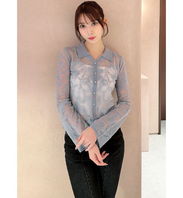 RESEXXY「シアーポロニットトップス」|ニット・セーター|