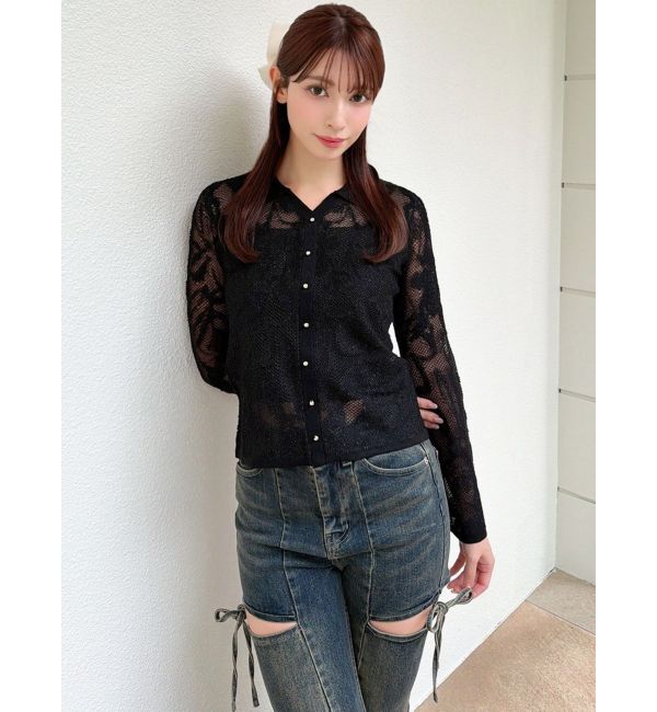 RESEXXY「シアーポロニットトップス」|ニット・セーター|