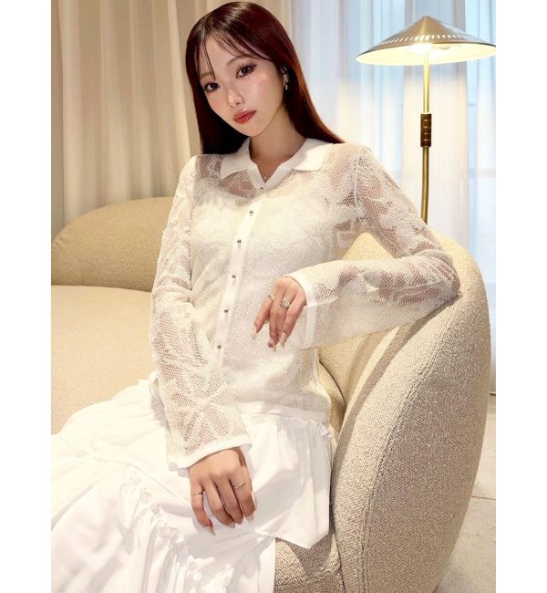 RESEXXY「シアーポロニットトップス」|ニット・セーター|