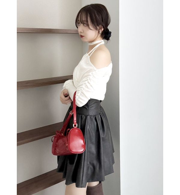 dazzlin「アシメギャザーシアーベロアカットソー」|Tシャツ・カットソー|