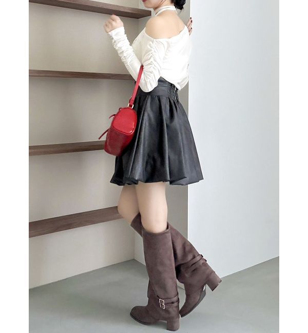 dazzlin「アシメギャザーシアーベロアカットソー」|Tシャツ・カットソー|