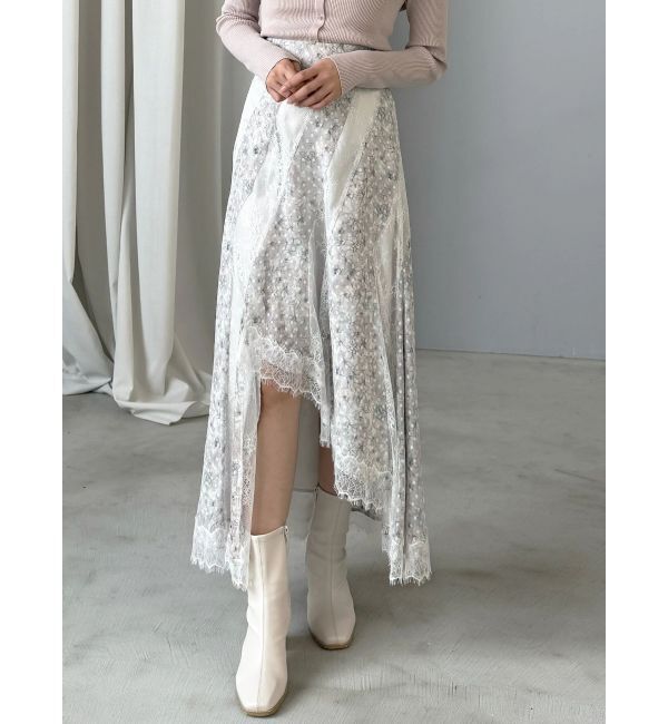 MERCURYDUO「フラワー&times;レースフィットマーメイドスカート」|スカート|