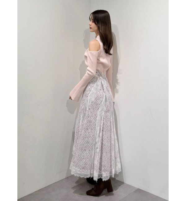 MERCURYDUO「フラワー&times;レースフィットマーメイドスカート」|スカート|