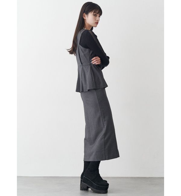 MURUA「フロントZIPペプラムジャンパースカート」|ジャンパースカート|