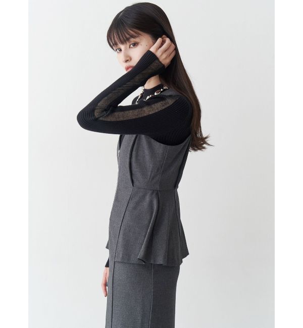 MURUA「フロントZIPペプラムジャンパースカート」|ジャンパースカート|