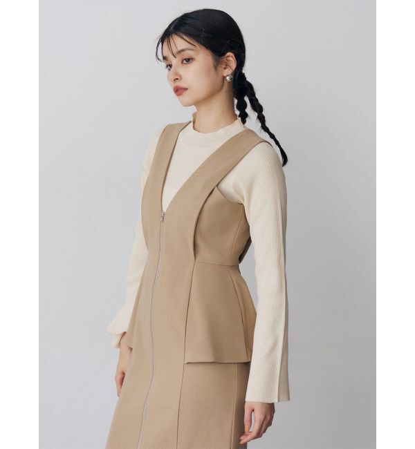 MURUA「フロントZIPペプラムジャンパースカート」|ジャンパースカート|