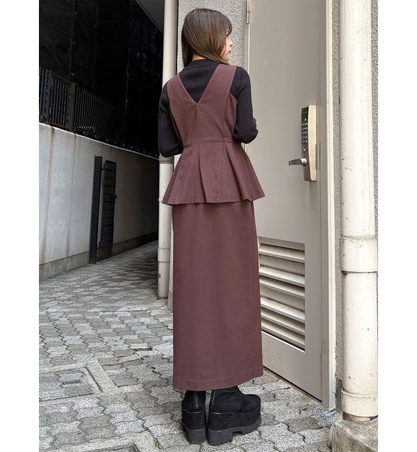 MURUA「フロントZIPペプラムジャンパースカート」|ジャンパースカート|