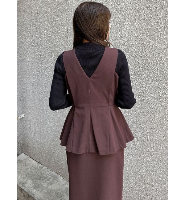 MURUA「フロントZIPペプラムジャンパースカート」|ジャンパースカート|