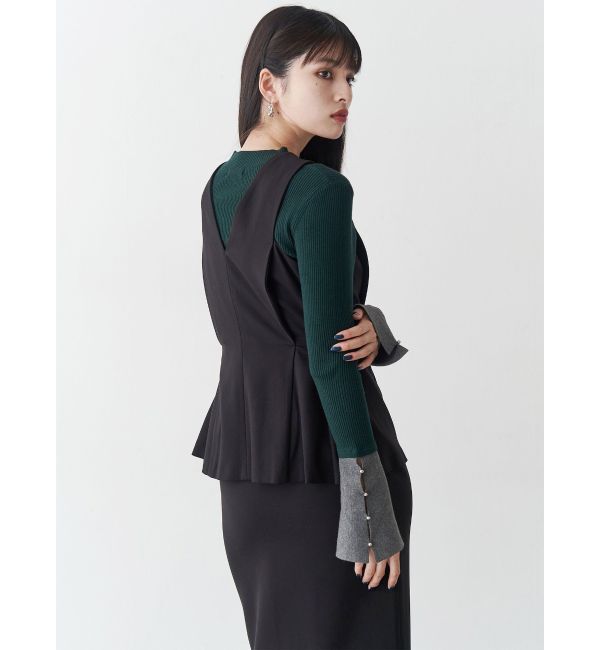 MURUA「フロントZIPペプラムジャンパースカート」|ジャンパースカート|