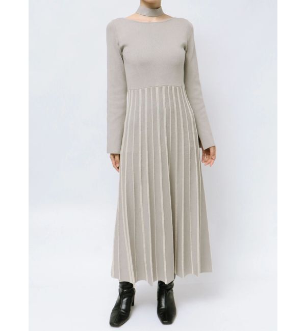 LAGUNAMOON「ストライプフレアニットワンピース」|ワンピース|