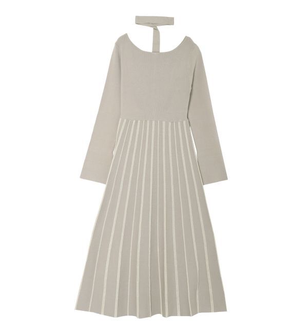 LAGUNAMOON「ストライプフレアニットワンピース」|ワンピース|