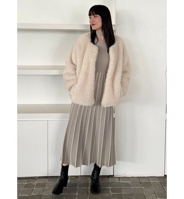 LAGUNAMOON「ストライプフレアニットワンピース」|ワンピース|