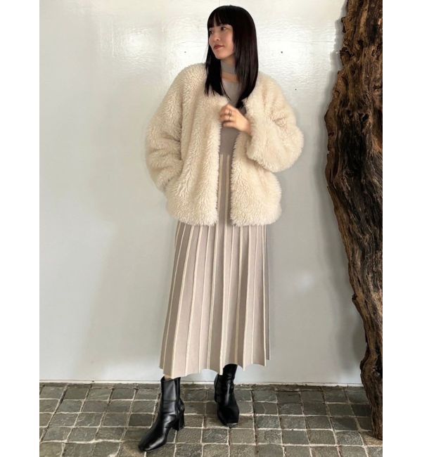 LAGUNAMOON「ストライプフレアニットワンピース」|ワンピース|