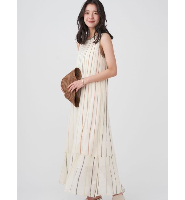 LAGUNAMOON「【WEB限定】ラメレインボーニットワンピース」|ワンピース|アイボリー