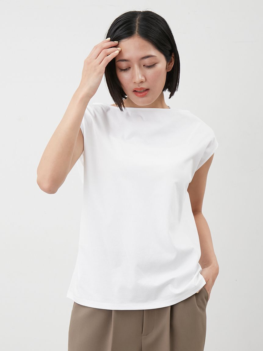 Mila Owen「ボートネックシルケットカットプルオーバー」|Tシャツ・カットソー|WHT