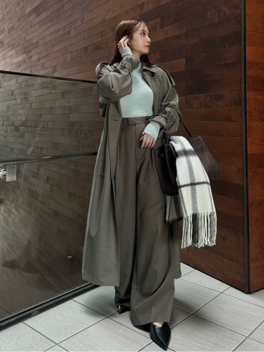 Mila Owen「ウエストベルトタックワイドパンツ」|チノ|