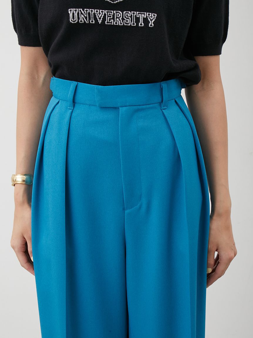 Mila Owen「ウエストベルトタックワイドパンツ」|チノ|