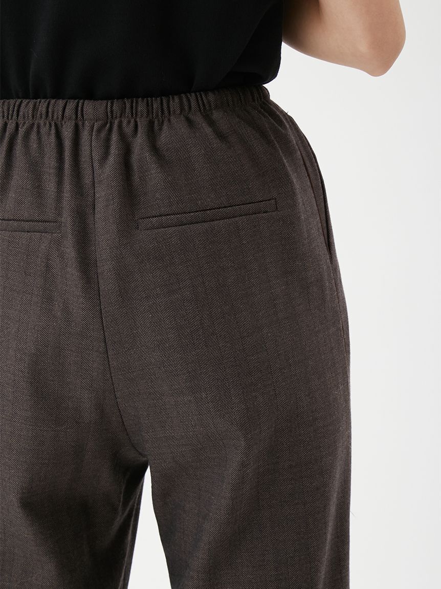 Mila Owen「ウエストゴムヘリンボーンイージーパンツ」|チノ|