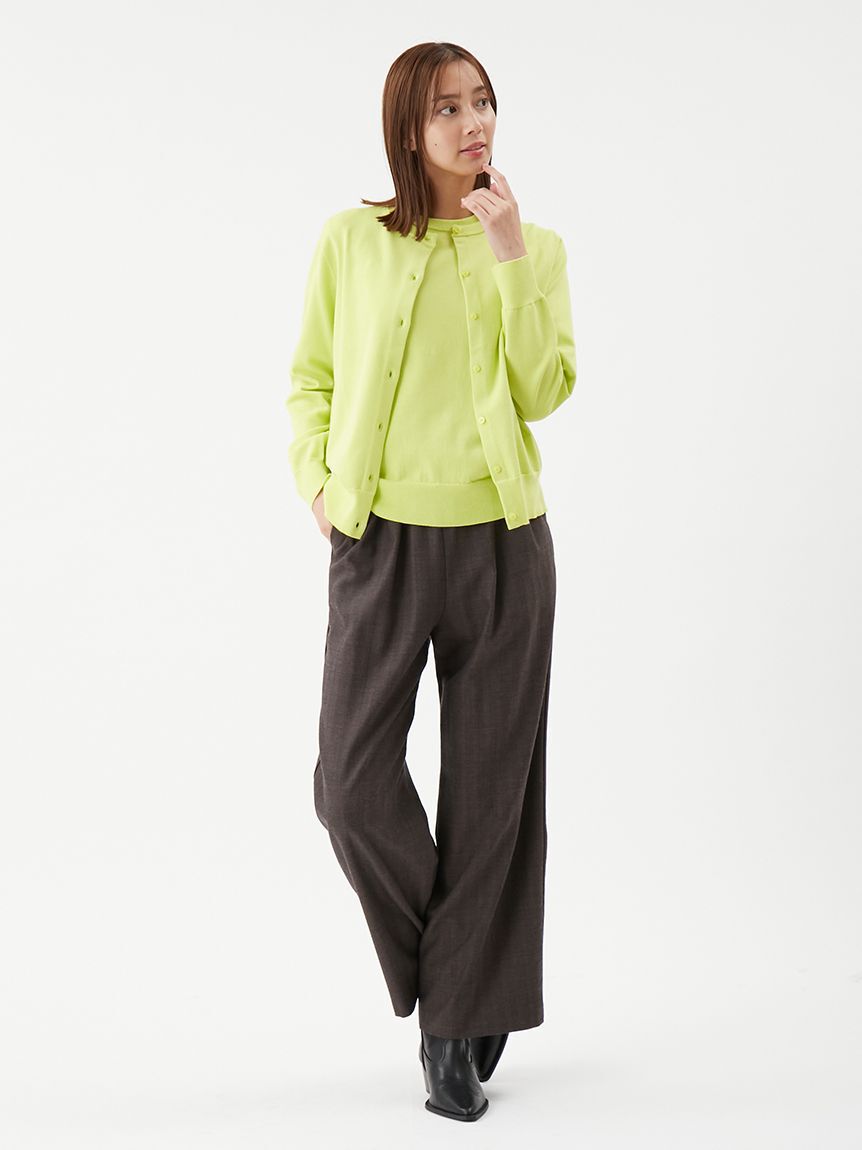 Mila Owen「ウエストゴムヘリンボーンイージーパンツ」|チノ|