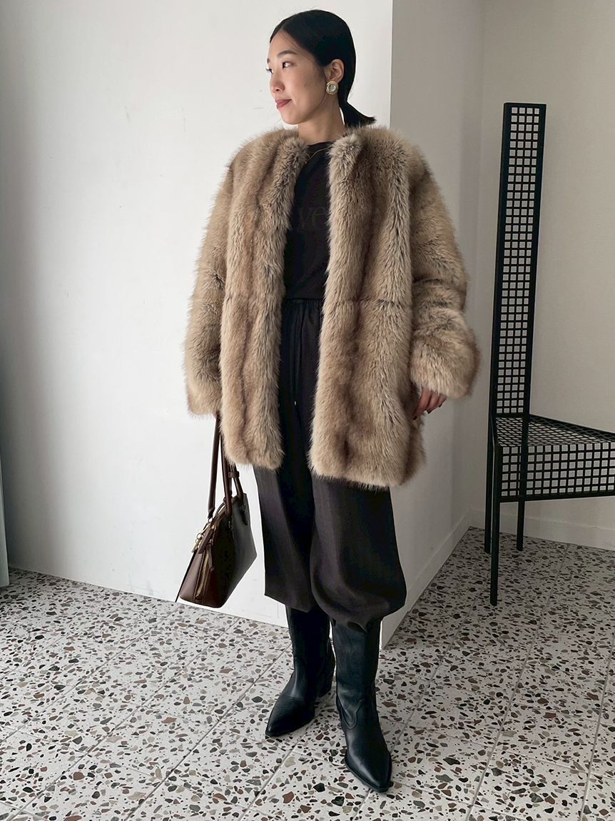 Mila Owen「ウエストゴムヘリンボーンイージーパンツ」|チノ|