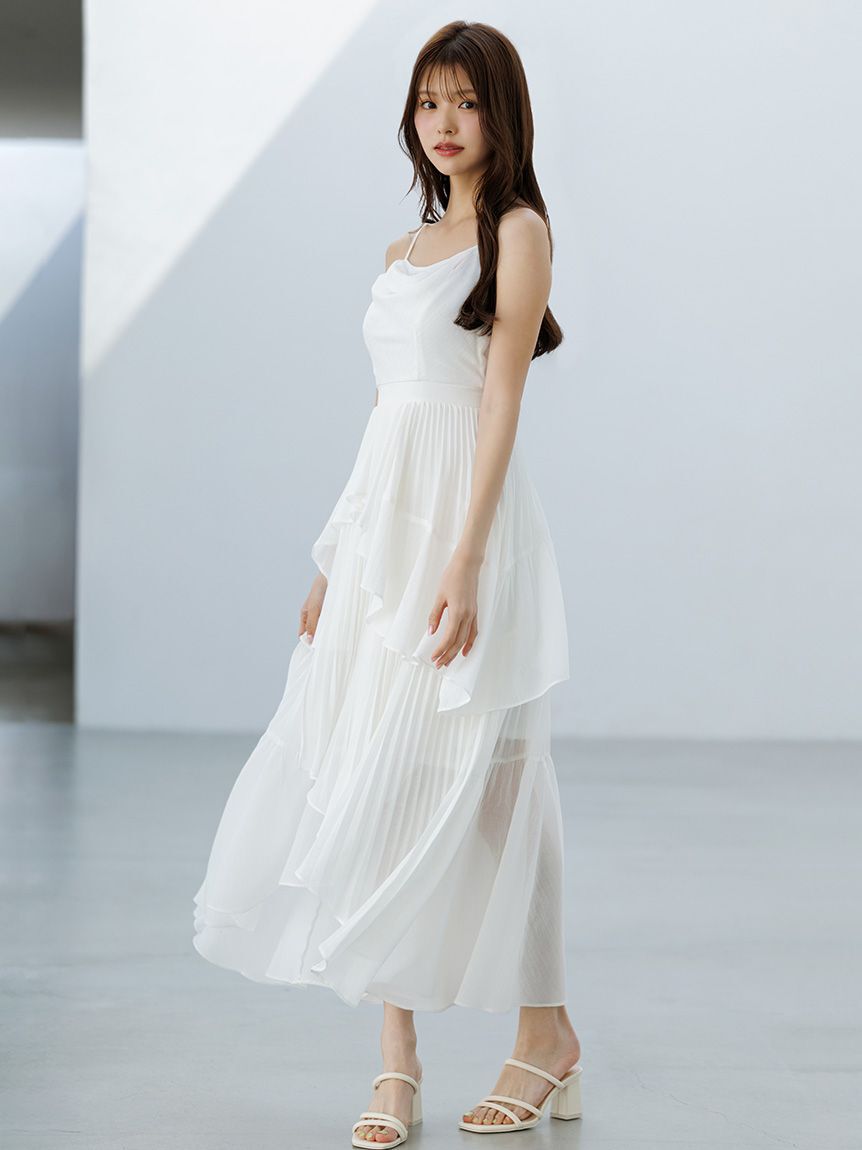 SNIDEL「アシメントリーティアードキャミワンピース」|ワンピース|WHT