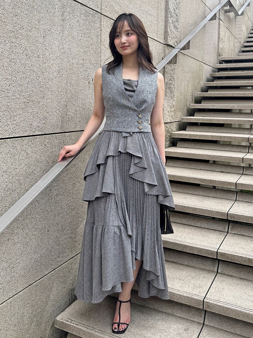 SNIDEL「アシメントリーティアードキャミワンピース」|ワンピース|