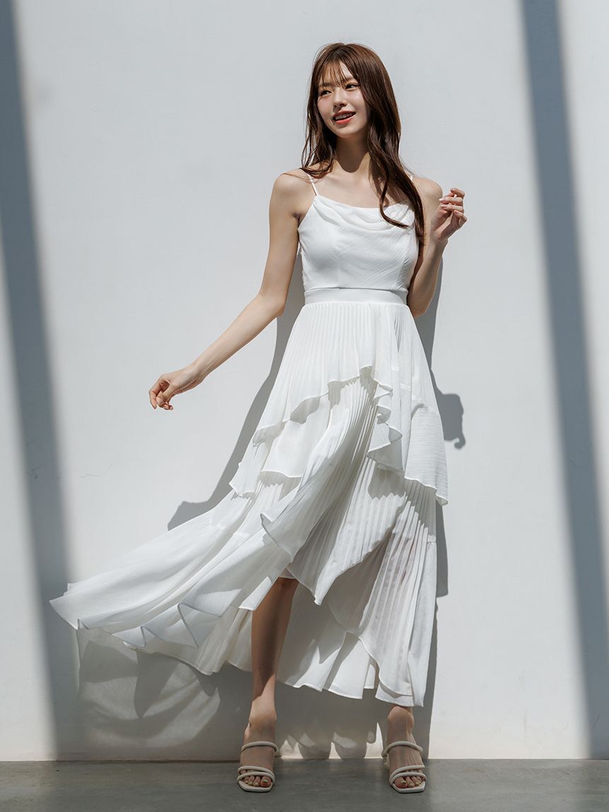 SNIDEL「アシメントリーティアードキャミワンピース」|ワンピース|