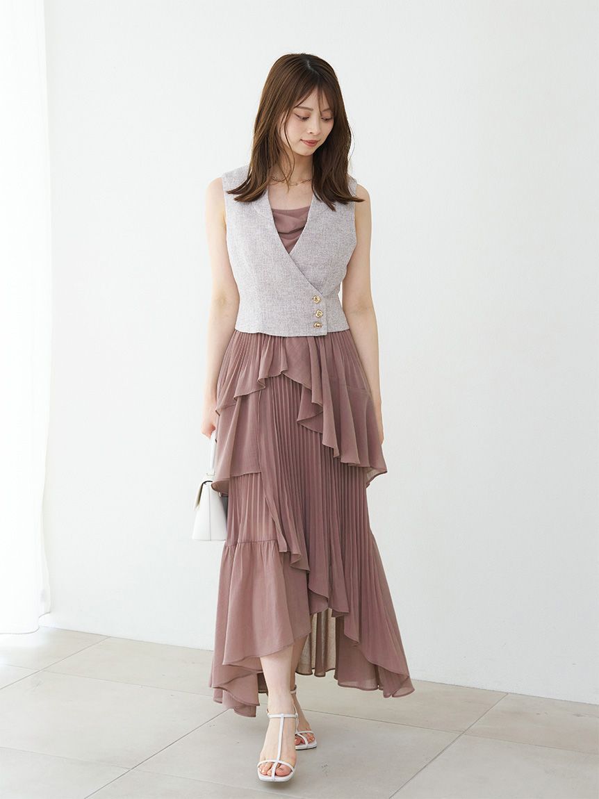 SNIDEL「アシメントリーティアードキャミワンピース」|ワンピース|