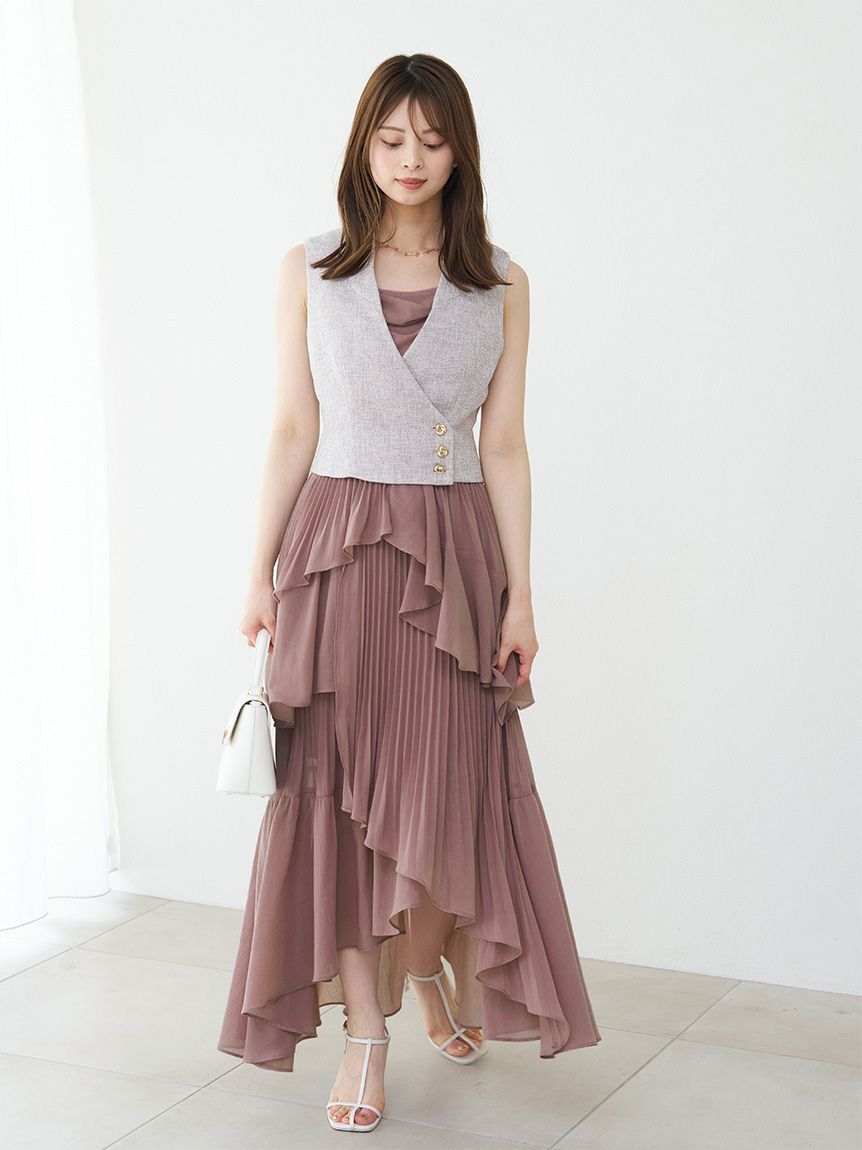 SNIDEL「アシメントリーティアードキャミワンピース」|ワンピース|