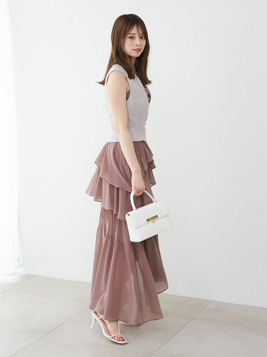 SNIDEL「アシメントリーティアードキャミワンピース」|ワンピース|