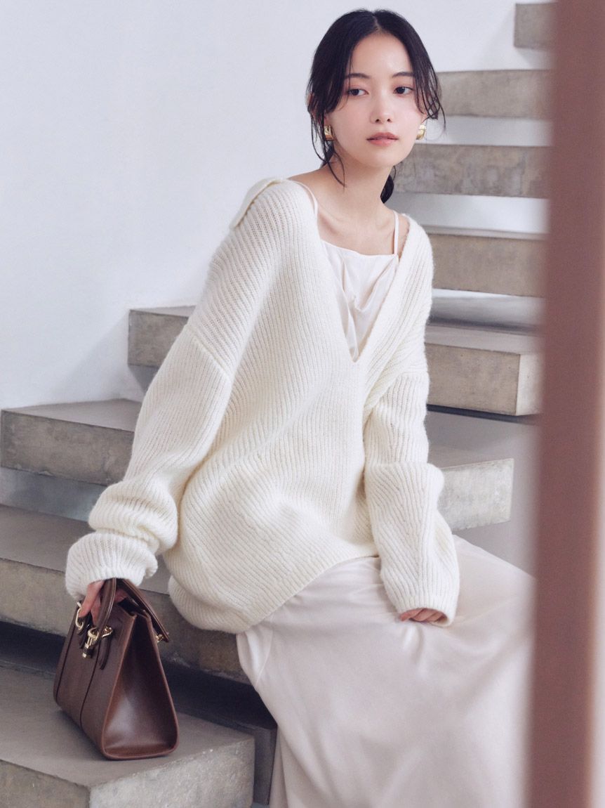 SNIDEL「キーネックニットセットキャミワンピース」|ワンピース|