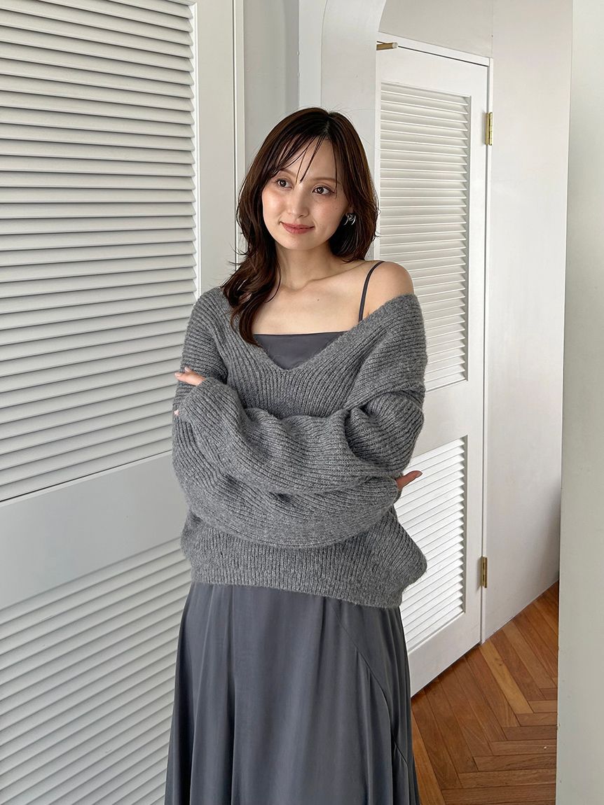 SNIDEL「キーネックニットセットキャミワンピース」|ワンピース|