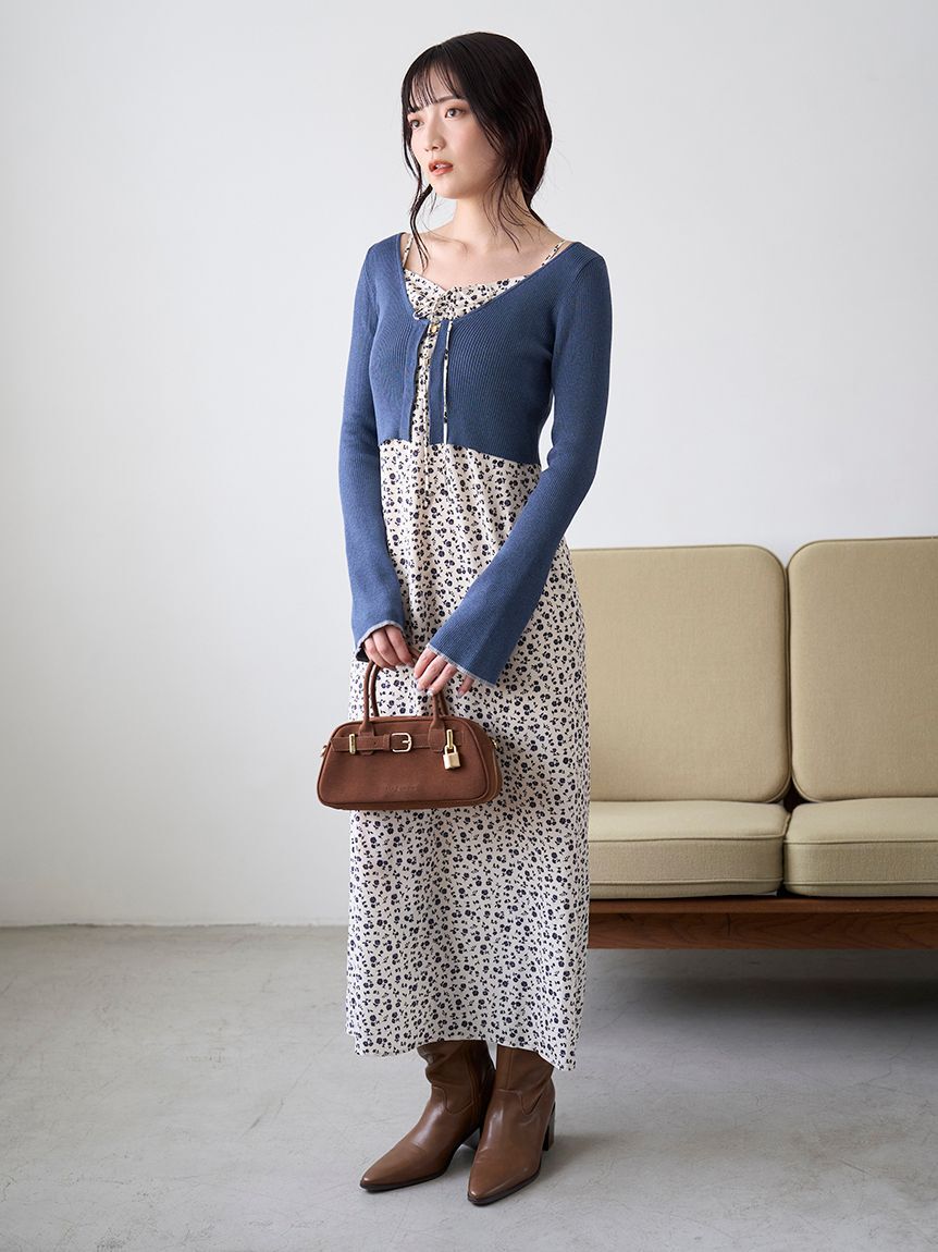 LILY BROWN「ニットカーデセットバリエーションキャミワンピース」|ワンピース|NVY