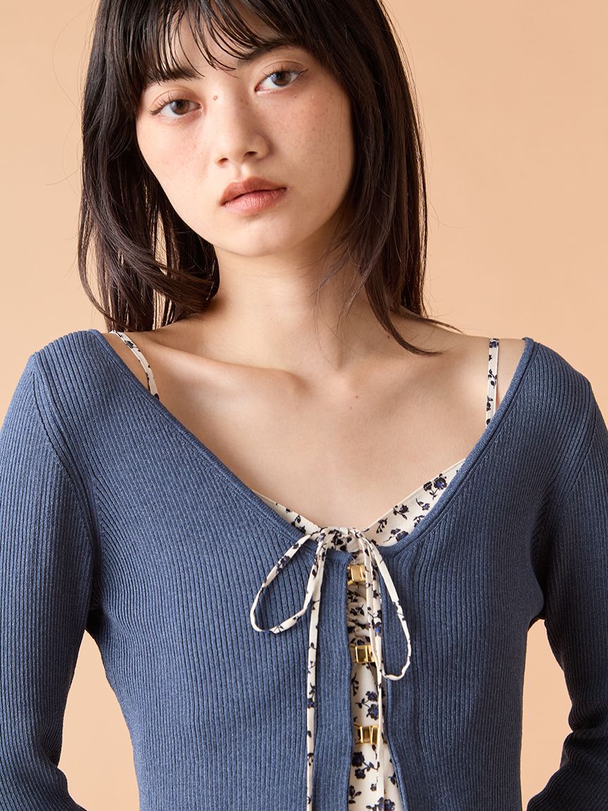 LILY BROWN「ニットカーデセットバリエーションキャミワンピース」|ワンピース|